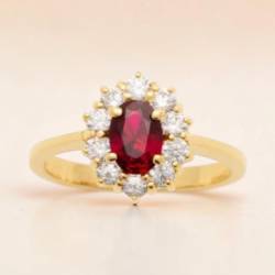 Bague Marquise Rubis Plaqué...