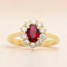 Bague Marquise Rubis Plaqué Or 18 Carats Tailles 50 à 68