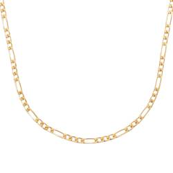Chaîne 60cm X 4mm Figaro diamantée Plaqué or 18 Carats 750/000