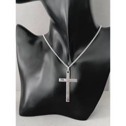 Pendentif Religieux Grande Croix En Argent Massif 925/000 Bijoux Mixte