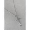 Pendentif Religieux Grande Croix En Argent Massif 925/000 Bijoux Mixte