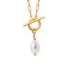 Collier Perle Naturelle D'Eau Douce En Plaqué Or 18 Carats