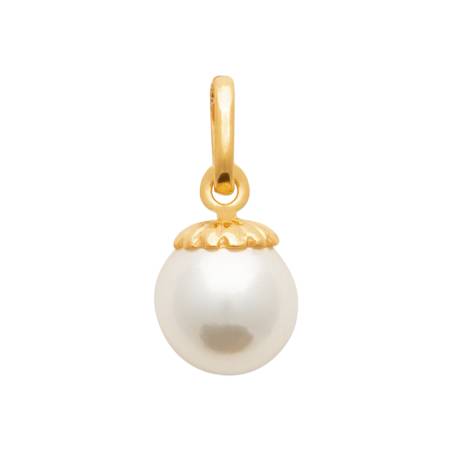 Pendentif Perle Imitation Plaqué Or 18 Carats Bijoux
