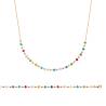 Collier Perles de Cristal Multicolore & Boules Dorées En Plaqué Or 18 Carats