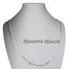 Chaîne Maille Figaro Diamantée 50 cm X 3,5 mm Argent Massif 925/1000