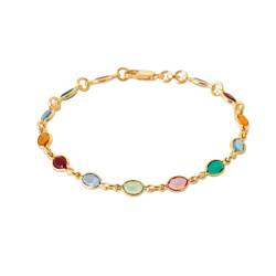 Bracelet Cristal Swarovski Multicolore Plaqué Or 18 Carats 750/000