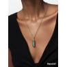 Pendentif Tiki Polynésien Plaqué Or 18 Carats & Turquoise