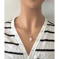Pendentif Camée Rouge En Plaqué Or 18 Carats 750/1000