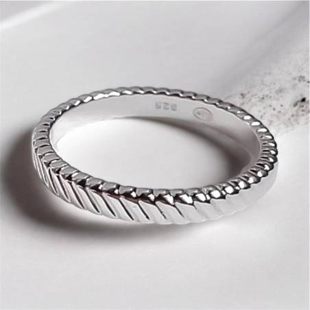 Bague Alliance Ciselée TAILLE 56 En Argent Massif 925/1000