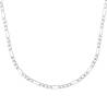Chaîne Maille Figaro diamantée 45cm X 3 mm Argent Massif 925/1000 Bijoux NEUF