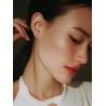 Boucles D'oreilles Double Chaîne Traversante Triple Boules En Plaqué or 18 Carats 750/000