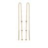 Boucles D'oreilles Double Chaîne Traversante Triple Boules En Plaqué or 18 Carats 750/000