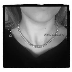 Collier Maille Boule 6MM En Argent Massif 925/000 Bijoux Femme