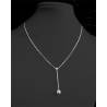 Collier Chaîne Pendentif Double Boules Pendantes En Argent Massif 925/1000