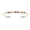 Bracelet Jonc Ouvert Cristal Multicolore En Plaqué or 18 Carats 750/1000