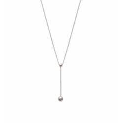 Collier Pendentif Double Boules Pendantes Argent Rhodié 925/000