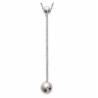 Collier Pendentif Double Boules Pendantes Argent Rhodié 925/000