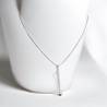 Collier Pendentif Double Boules Pendantes Argent Rhodié 925/000