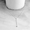 Collier Pendentif Double Boules Pendantes Argent Rhodié 925/000