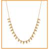 Collier pampilles Perles de Cristal Doré Et Plaqué Or 18 Carats 750/000