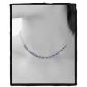 Collier pampilles Perles de Cristal Bleu Et Plaqué Or 18 Carats 750/000