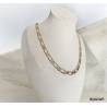 Chaîne 7MM x 60CM Maille Figaro Diamantée 1-1 Plaqué Or 18 carats Bijoux Homme