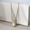 Collier pendentif Camée bleu en plaqué or 18 Carats 750/000