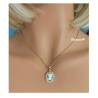 Collier pendentif Camée bleu en plaqué or 18 Carats 750/000