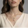 Collier pendentif Camée rouge en plaqué or 18 Carats 750/000