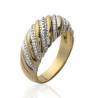 Bague Rangs Bicolore Bombée En Plaqué or 18 Carats T50 À 68 CHOIX