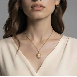 Pendentif Camée Rouge En Plaqué Or 18 Carats 750/000