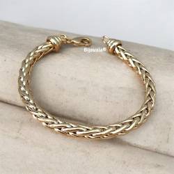 Bracelet Maille Palmier 19CM X 6MM Plaqué Or 18 Carats 750/000