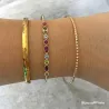 Bracelet jonc Diamètre 66MM Motifs Striés en plaqué or 18 carats 750/000