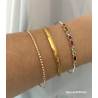 Bracelet Jonc Ouvert Cristal Multicolore En Plaqué or 18 Carats 750/1000