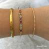 Bracelet Jonc Ouvert Cristal Multicolore En Plaqué or 18 Carats 750/1000