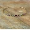 Bracelet Jonc Ouvert Cristal Multicolore En Plaqué or 18 Carats 750/1000
