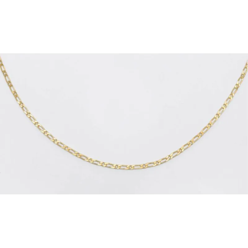 Chaîne 50CM X 2,50MM En Maille Alternée 1-1 Figaro Plaqué Or 18 Carats