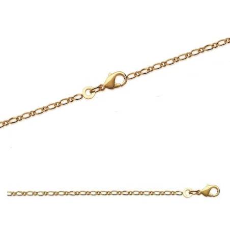 Chaîne Figaro 1-1 Fine 50CM X 1.80mm En Plaqué or 18 CARATS 750/000