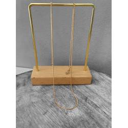 Chaîne fine maille gourmette - mixte - 50cm - en plaqué or 3 microns