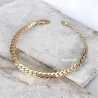Bracelet Maille Anglaise 18cm Plaqué Or 18 Carats 750/1000