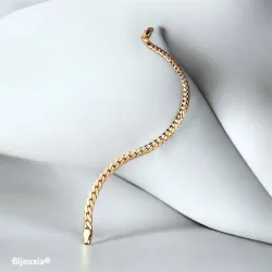 Bracelet Maille Anglaise 20cm Plaqué Or 18 Carats 750/1000
