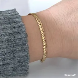 Bracelet Maille Anglaise 20cm Plaqué Or 18 Carats 750/1000