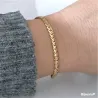 Bracelet Maille Anglaise 20cm Plaqué Or 18 Carats 750/1000