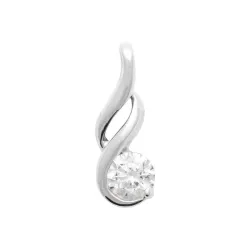 Collier Glamour Pendentif Cristal Zirconium En Argent Massif 925/000