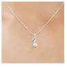 Pendentif Glamour Cristal Rond Zirconium En Argent Massif 925/000