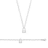 Bracelet Chaîne Et Pendentif Cadenas En Argent Massif 925/1000