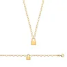 Collier Chaîne Et Pendentif Cadenas En Plaqué Or 18 Carats 750/000