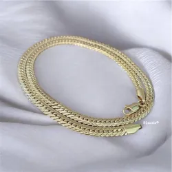 Collier Maille Anglaise 45cm X 5mm En Plaqué Or 18 carats Bijou Femme