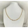 Chaîne Maille Grain De Café 50 CM X 5MM Plaqué or 18 CARATS 750/1000