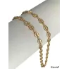 Chaîne Maille Grain De Café 50 CM X 5MM Plaqué or 18 CARATS 750/1000